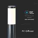 Επιδαπέδιο φωτιστικό κήπου E27 IP44 Stainless + PC με γκρι σώμα 45cm VT-838 V-TAC 8959 Επιδαπέδιο φωτιστικό κήπου E27 IP44 Stainless + PC με γκρι σώμα 45cm VT-838 V-TAC 8959