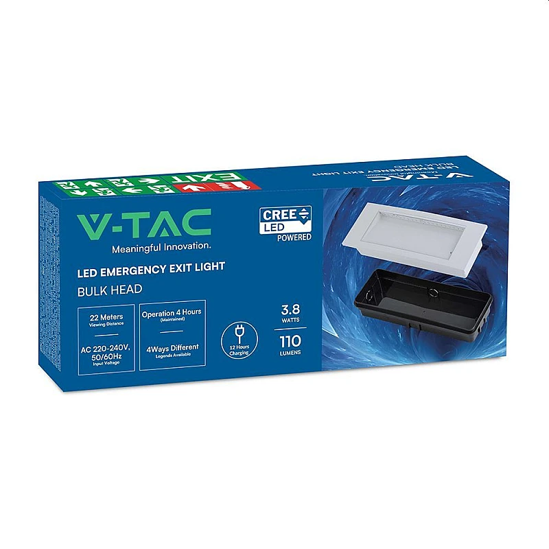 Φωτιστικό ασφαλείας CREE LED 2σε1 3.8W Λευκό VT-511 ​V-TAC 899-6