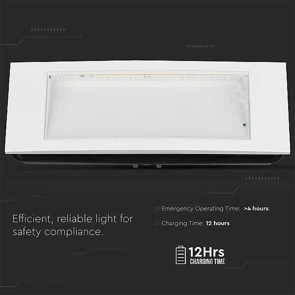 Φωτιστικό ασφαλείας CREE LED 2σε1 3.8W Λευκό VT-511 ​V-TAC 899-6