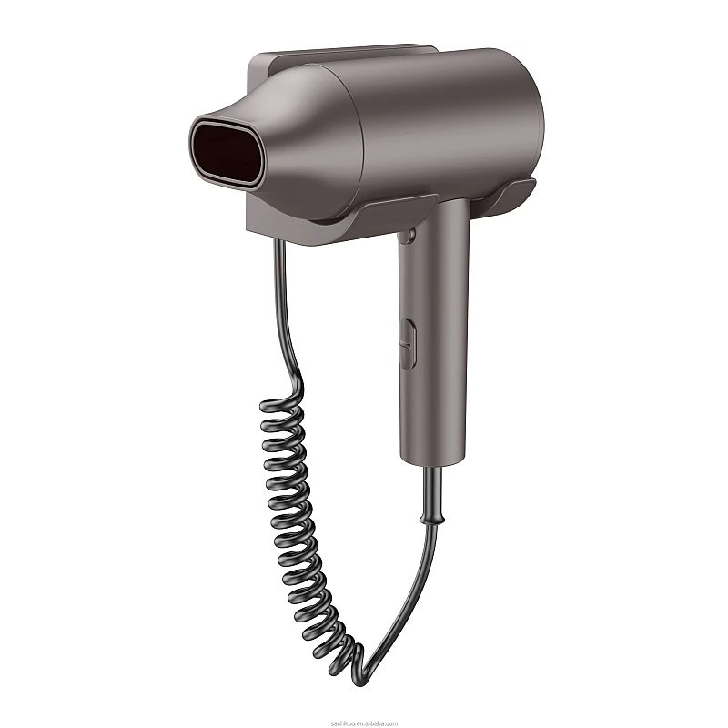 Σεσουάρ μαλλιών τοίχου ξενοδοχειακού τύπου Μαύρο 1600W με πρίζα 3204BL OEM