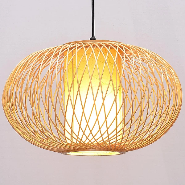 Φωτιστικό Οροφής Κρεμαστό E27 μπαμπού 50cm BK8056-P-L OEM