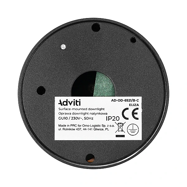 Φωτιστικό σποτ Οροφής GU10 downlight ELIZA μαύρο-χρυσό AD-OD-6521B-C Adviti ORNO