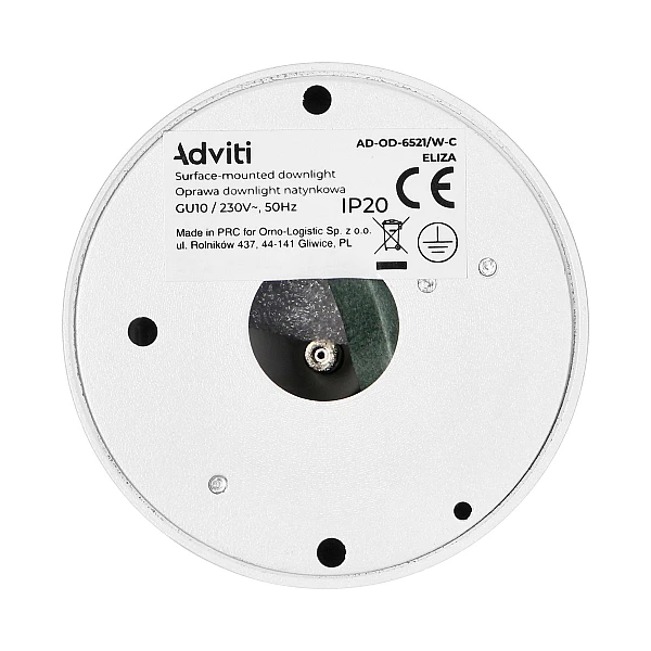 Φωτιστικό σποτ Οροφής GU10 downlight ELIZA λευκό-χρυσό AD-OD-6521W-C Adviti ORNO