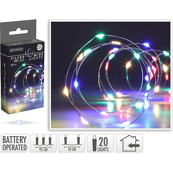 Χριστουγεννιάτικα λαμπάκια LED 20LED Μπαταρίας Πολύχρωμα AX9732010