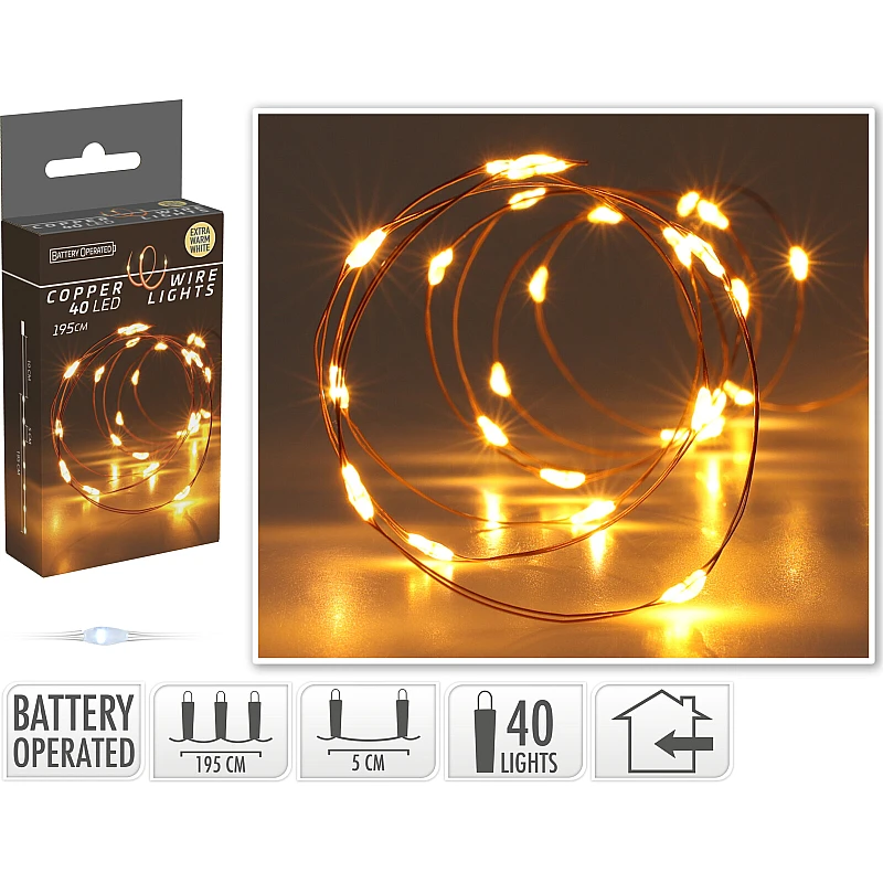 Χριστουγεννιάτικα λαμπάκια LED 40LED Μπαταρίας Θερμό λευκό AX9735020 Χριστουγεννιάτικα λαμπάκια LED 40LED Μπαταρίας Θερμό λευκό AX9735020