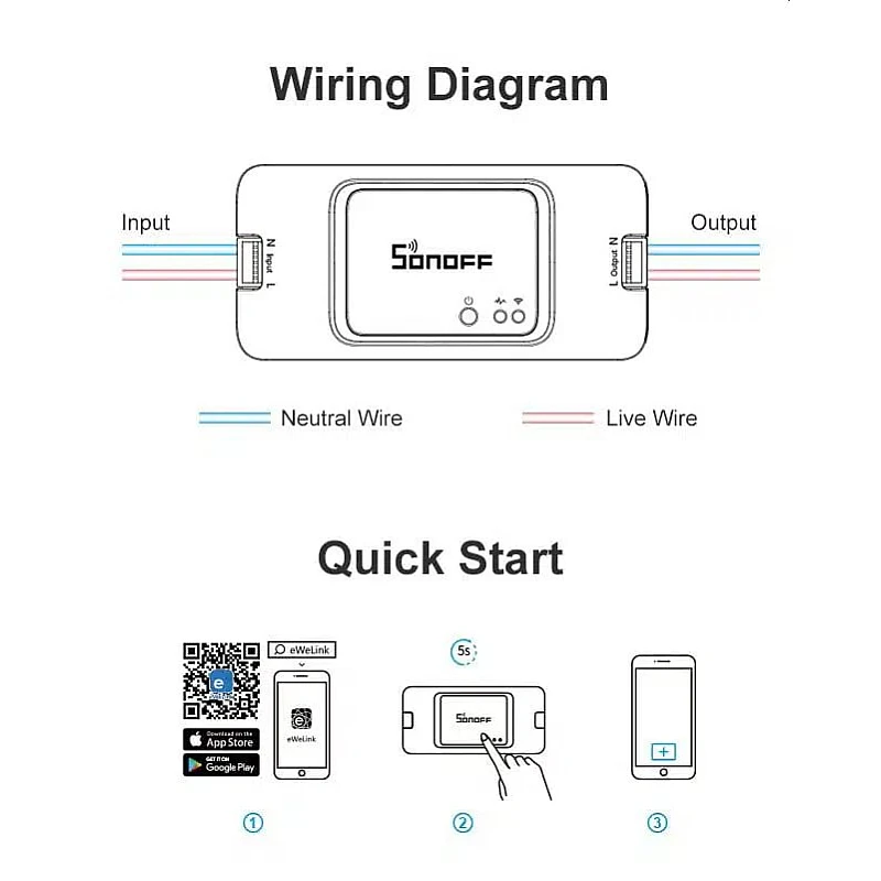 SONOFF®Smart Διακόπτης BASICR3 Wifi 10A λευκός SNF-BASICR3 SONOFF®Smart Διακόπτης BASICR3 Wifi 10A λευκός SNF-BASICR3