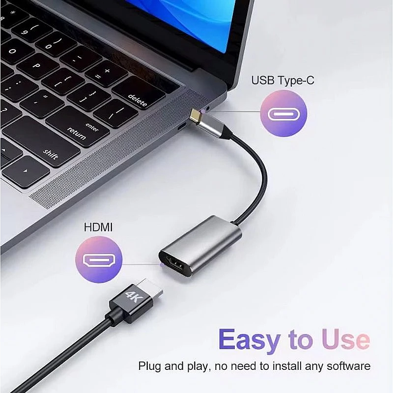 Adaptor (Μετατροπέας) USB-C σε HDMI 4K/60Hz γκρι CAB-UC086 Powertech Adaptor (Μετατροπέας) USB-C σε HDMI 4K/60Hz γκρι CAB-UC086 Powertech
