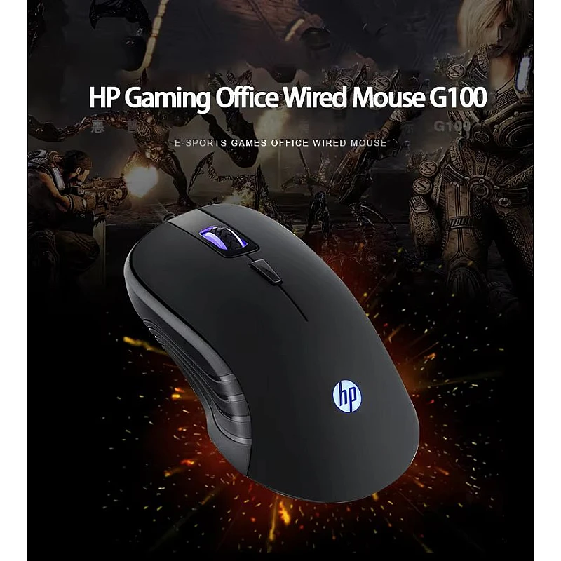 HP G100 Ενσύρματο GAMING Ποντίκι Φωτιζόμενο 1600 dpi Μαύρο HP G100 Ενσύρματο GAMING Ποντίκι Φωτιζόμενο 1600 dpi Μαύρο
