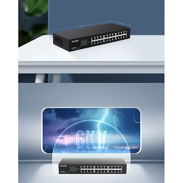 TENDA TEG1024D V24.0 Desktop Switch  24-Port Gigabit 10/100/1000Mb/s