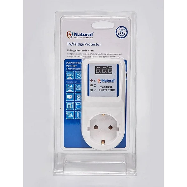 Natural V019 Voltage Protector Μονή Πρίζα με Προστασία από υπέρταση για ηλεκτρονικές συσκευές 