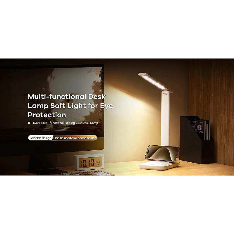 Remax RT-E305 Φωτιστικό γραφείου Led 3 Watt Επαναφορτιζόμενο με 3 χρώματα φωτισμού Λευκό dimmable Remax RT-E305 Φωτιστικό γραφείου Led 3 Watt Επαναφορτιζόμενο με 3 χρώματα φωτισμού Λευκό dimmable