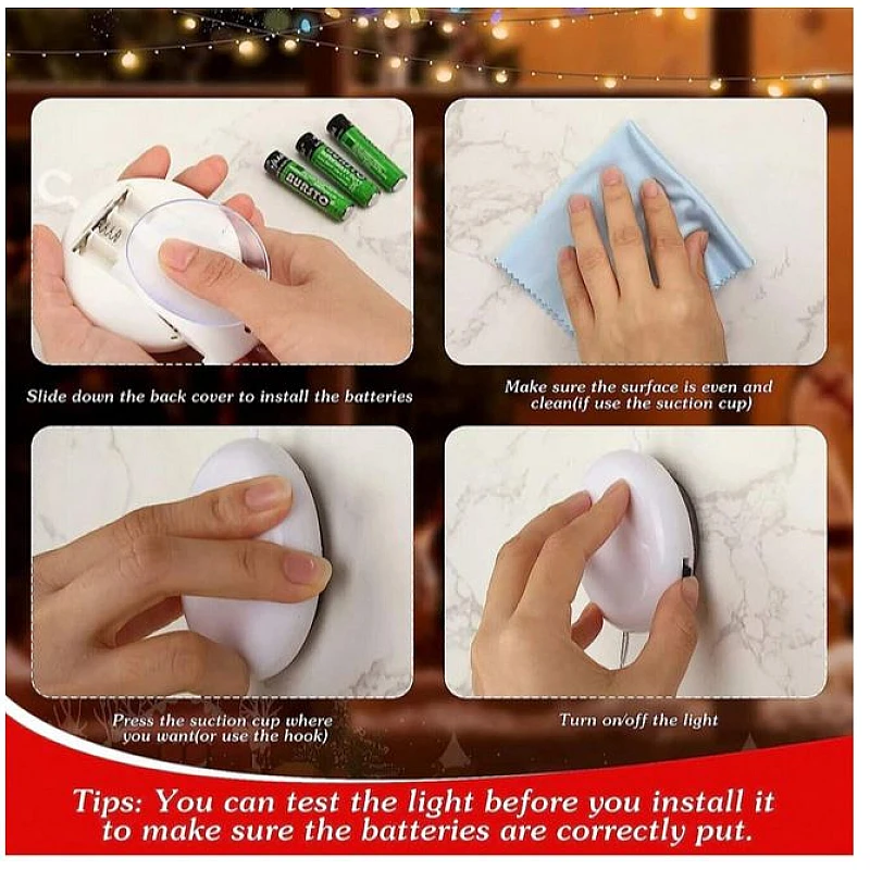 Χριστουγεννιάτικη Διακόσμηση Παραθύρου 20x16 cm 10 LED Θερμό με βεντούζα 93011 τυχαία επιλογή σχεδίου