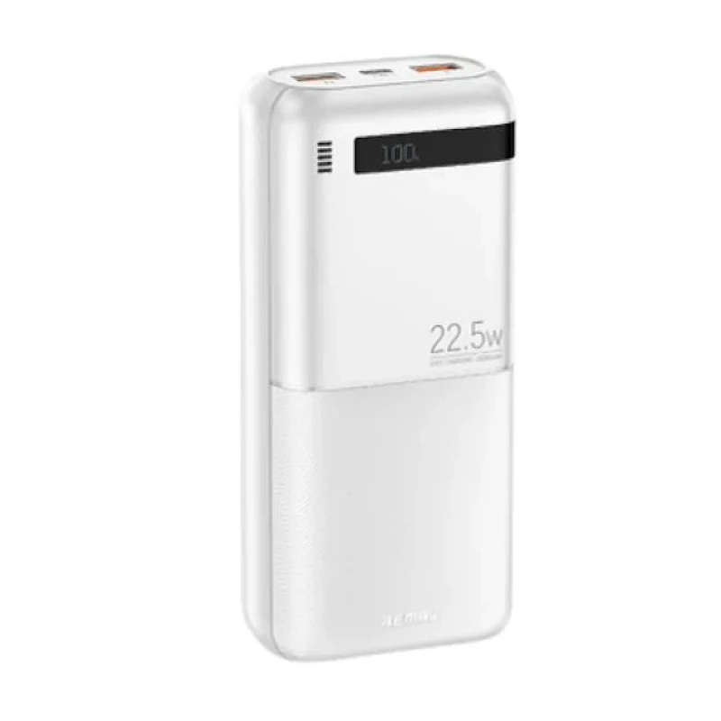 Remax RPP-72 Power Bank 20000mAh PD 20W+QC 22.5W με 2 Θύρες USB-A και Θύρα USB-C λευκό Remax RPP-72 Power Bank 20000mAh PD 20W+QC 22.5W με 2 Θύρες USB-A και Θύρα USB-C λευκό