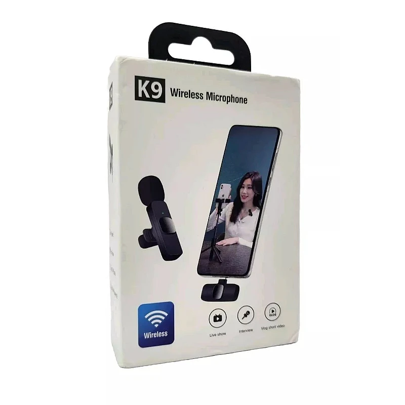 K9 Type-C Wireless Live-Stream Microphone Σετ ασύρματα επαναφορτιζόμενα πυκνωτικά μικρόφωνα για καταγραφή ήχου μαύρα K9 Type-C Wireless Live-Stream Microphone Σετ ασύρματα επαναφορτιζόμενα πυκνωτικά μικρόφωνα για καταγραφή ήχου μαύρα
