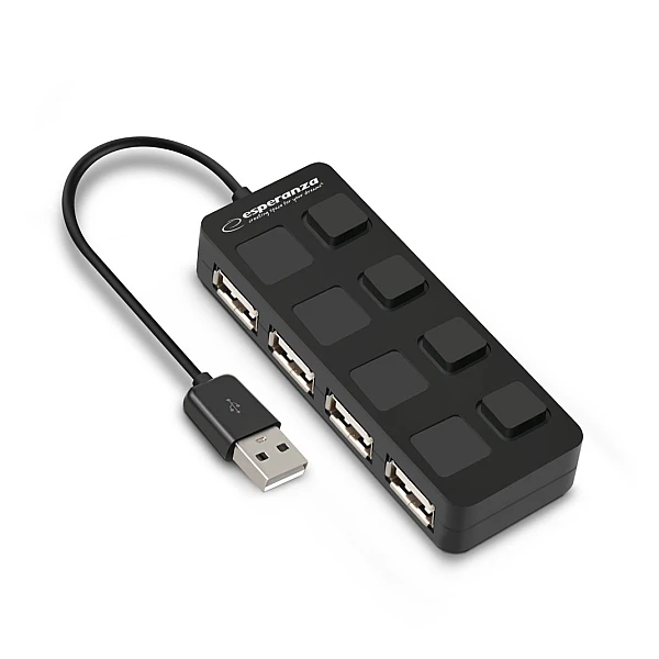 Usb Hub 4 Θέσεων με διακόπτες USB 2.0 Esperanza EA161