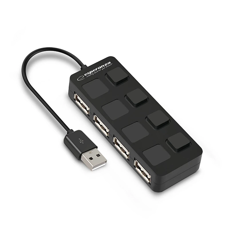 Usb Hub 4 Θέσεων με διακόπτες USB 2.0 Esperanza EA161 Usb Hub 4 Θέσεων με διακόπτες USB 2.0 Esperanza EA161