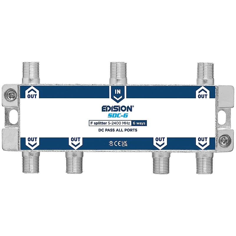 6-way splitter TV/SAT επιγείου και δορυφορικού σήματος τύπου F 5-2400MHZ SDC-6 EDISION 6-way splitter TV/SAT επιγείου και δορυφορικού σήματος τύπου F 5-2400MHZ SDC-6 EDISION