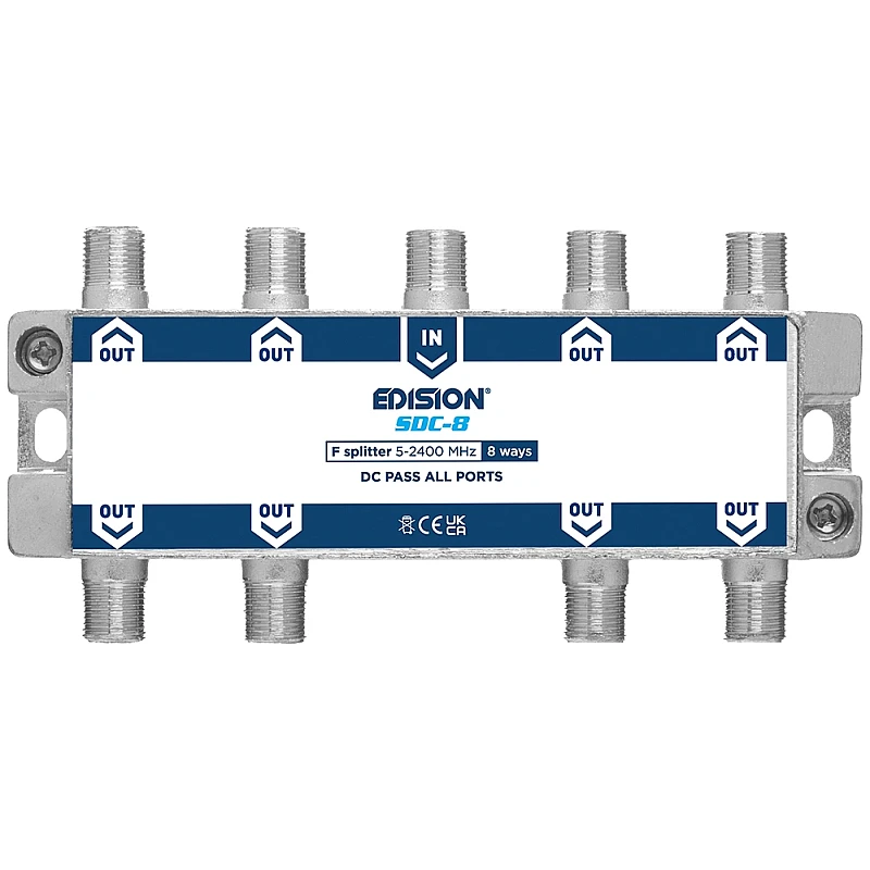 8-way splitter TV/SAT επιγείου και δορυφορικού σήματος τύπου F 5-2400MHZ SDC-8 EDISION 8-way splitter TV/SAT επιγείου και δορυφορικού σήματος τύπου F 5-2400MHZ SDC-8 EDISION