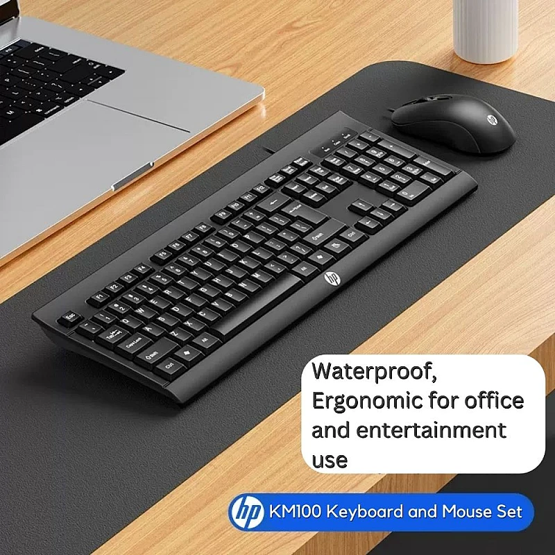 HP KM100 USB ενσύρματο πληκτρολόγιο και ποντίκι Combo Αδιάβροχο, Εργονομικό για Υπολογιστές HP KM100 USB ενσύρματο πληκτρολόγιο και ποντίκι Combo Αδιάβροχο, Εργονομικό για Υπολογιστές