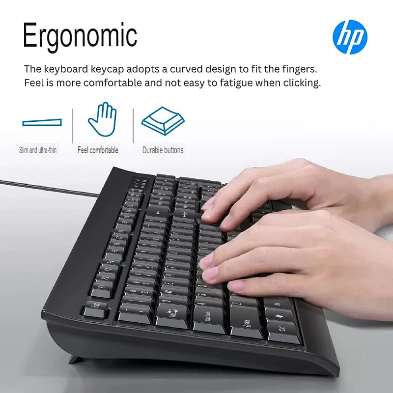 HP KM100 USB ενσύρματο πληκτρολόγιο και ποντίκι Combo Αδιάβροχο, Εργονομικό για Υπολογιστές HP KM100 USB ενσύρματο πληκτρολόγιο και ποντίκι Combo Αδιάβροχο, Εργονομικό για Υπολογιστές