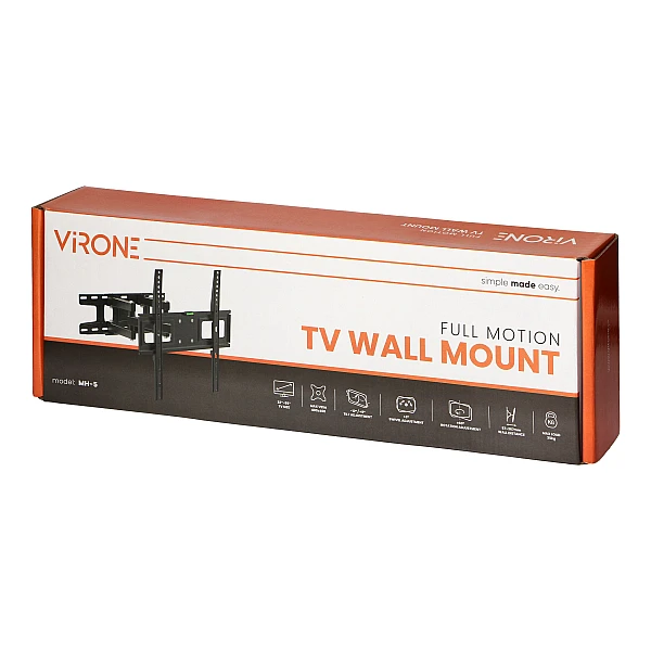 MH-5 Βάση TV LED/LCD 32"-55" Τοίχου με 2 Διπλούς Βραχίονες και Ρυθμιζόμενη με κλίση Virone ORNO