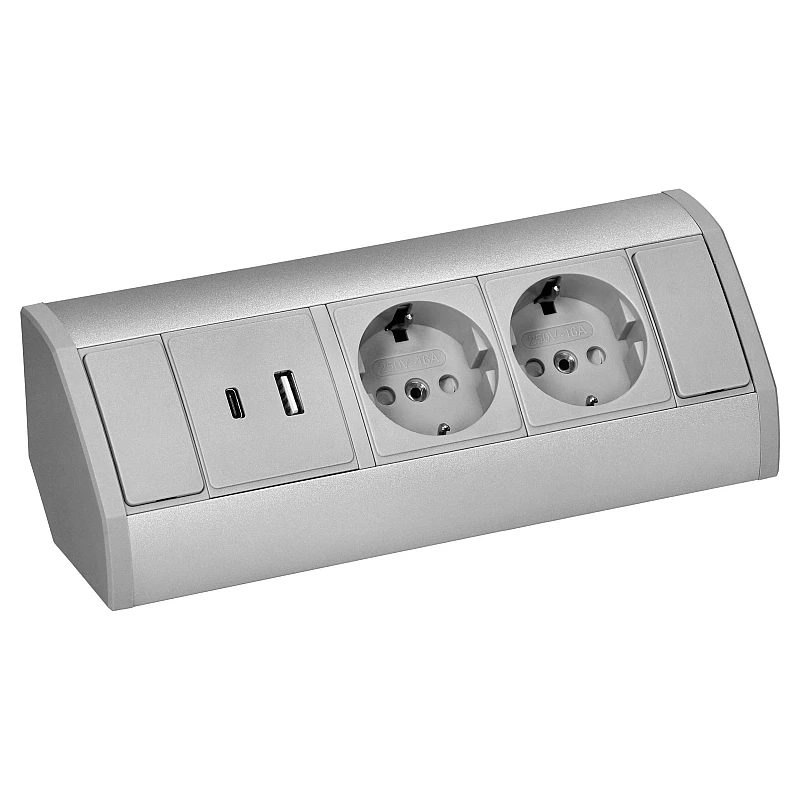 Πολύπριζο Επίπλου Σούκο 2 θέσεων 230V 16A με 1 USB A, 1 Type C με καλώδιο 0.6m OR-GM-9039(GS)/G Orno Πολύπριζο Επίπλου Σούκο 2 θέσεων 230V 16A με 1 USB A, 1 Type C με καλώδιο 0.6m OR-GM-9039(GS)/G Orno