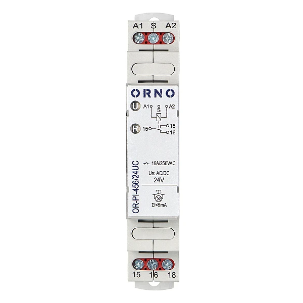 Ρελέ ράγας 24 VAC / DC, 16A Installation bistable relay OR-PI-456/24UC Orno