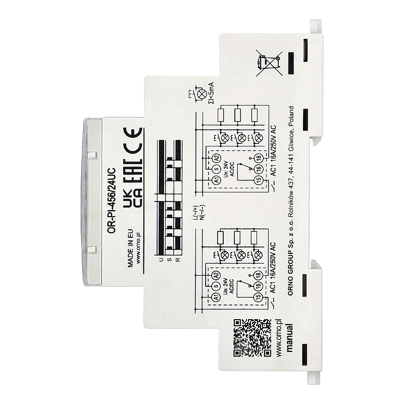 Ρελέ ράγας 24 VAC / DC, 16A Installation bistable relay OR-PI-456/24UC Orno Ρελέ ράγας 24 VAC / DC, 16A Installation bistable relay OR-PI-456/24UC Orno