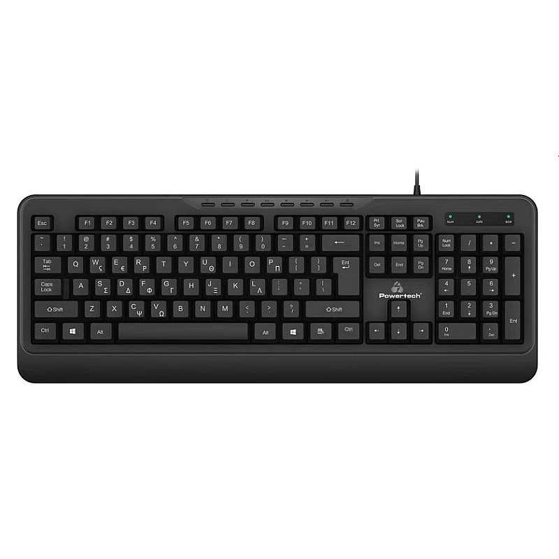 Ενσύρματο πληκτρολόγιο PT-1066 multimedia, EN/GR, μαύρο Powertech Ενσύρματο πληκτρολόγιο PT-1066 multimedia, EN/GR, μαύρο Powertech