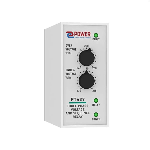 Power Electronics Επιτηρητής επιπέδου τάσης & διαδοχής τριφασικός με ρυθμιζόμενο άνω και κάτω όριο PT439-8