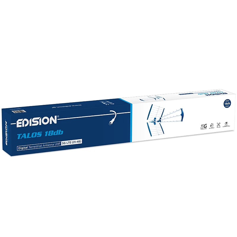 EDISION Τριπλή Επίγεια ψηφιακή Κεραία TALOS 18db 5G 21-48 EDISION Τριπλή Επίγεια ψηφιακή Κεραία TALOS 18db 5G 21-48