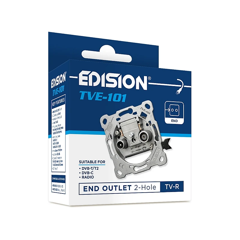 EDISION TVE-101 Πρίζα Τερματική TV-Radio 2 εξόδων γκρι EDISION TVE-101 Πρίζα Τερματική TV-Radio 2 εξόδων γκρι