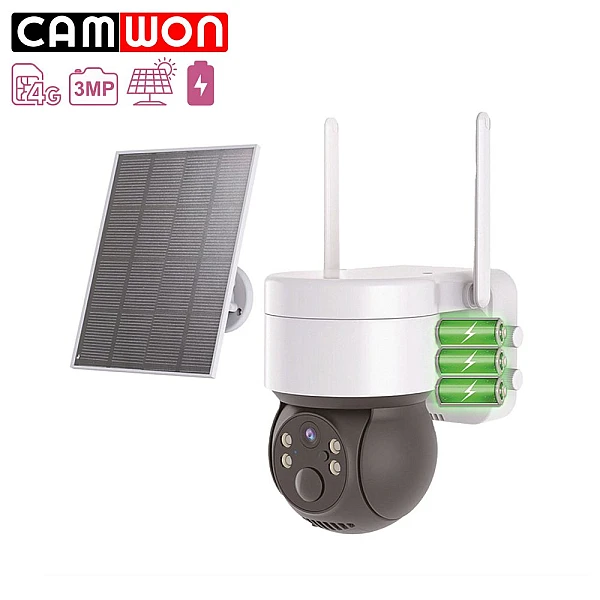 CAMWON WIP-C300X Ηλιακή 4G Wireless PTZ κάμερα 3Mpixels Με κάρτα SIM Λευκή CAMWON WIP-C300X Ηλιακή 4G Wireless PTZ κάμερα 3Mpixels Με κάρτα SIM Λευκή