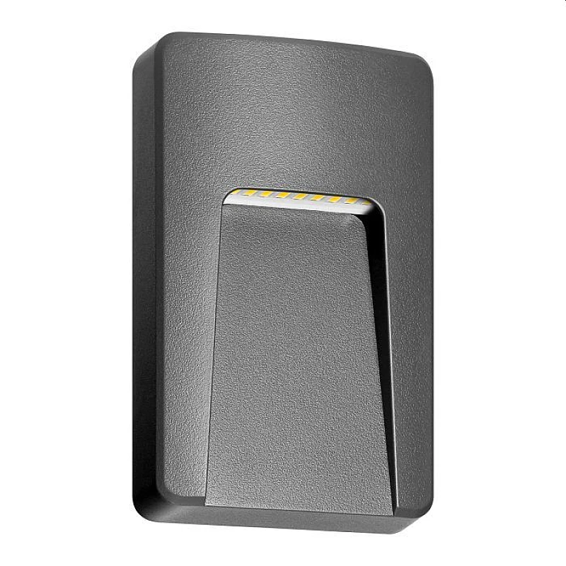 Φωτιστικό LED Adviti 3W επίτοιχο ορθογώνιο Φυσικό Λευκό 4000K Γκρι Ματ SLIGO AD-OP-6607GL4 Orno