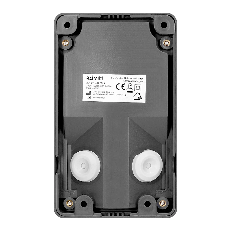 Φωτιστικό LED Adviti 3W επίτοιχο ορθογώνιο Φυσικό Λευκό 4000K Γκρι Ματ SLIGO AD-OP-6607GL4 Orno