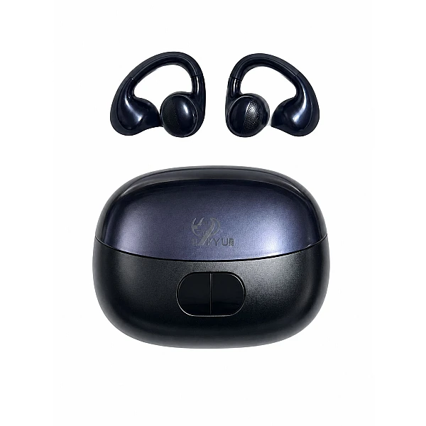 TWS HY-K147 Open Ear Clip-On Ακουστικά με Θήκη Φόρτισης μαύρο-μπλε OEM