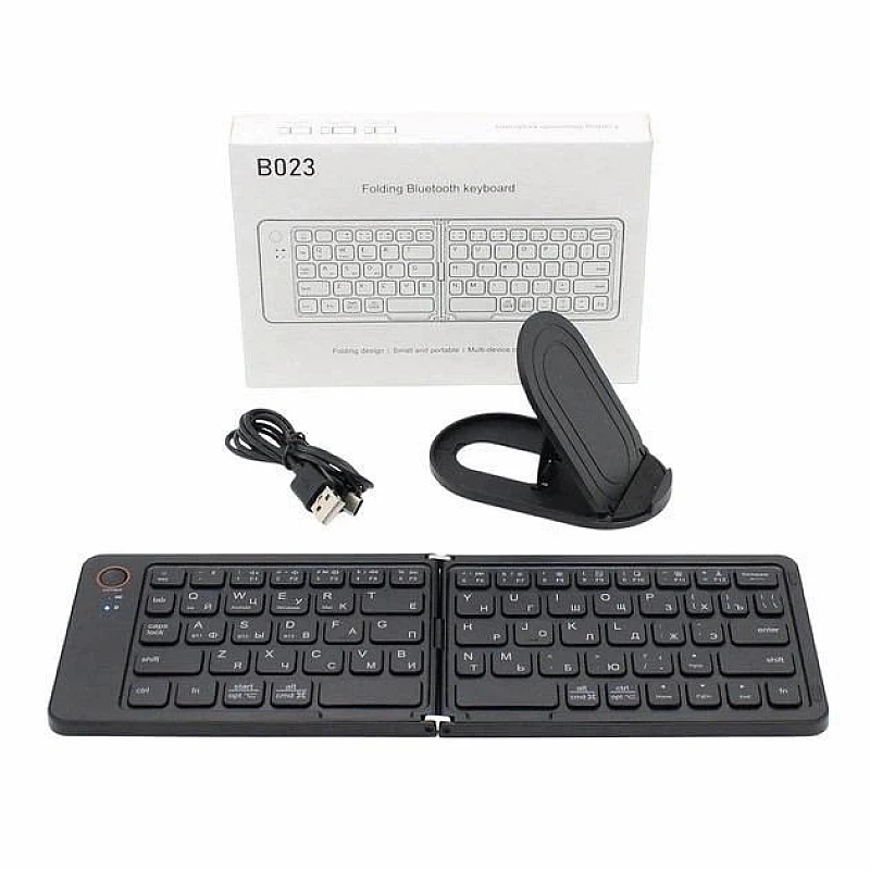 Aσύρματο πτυσσόμενο πληκτρολόγιο τσέπης Bluetooth 5.1 B023 μαύρο OEM