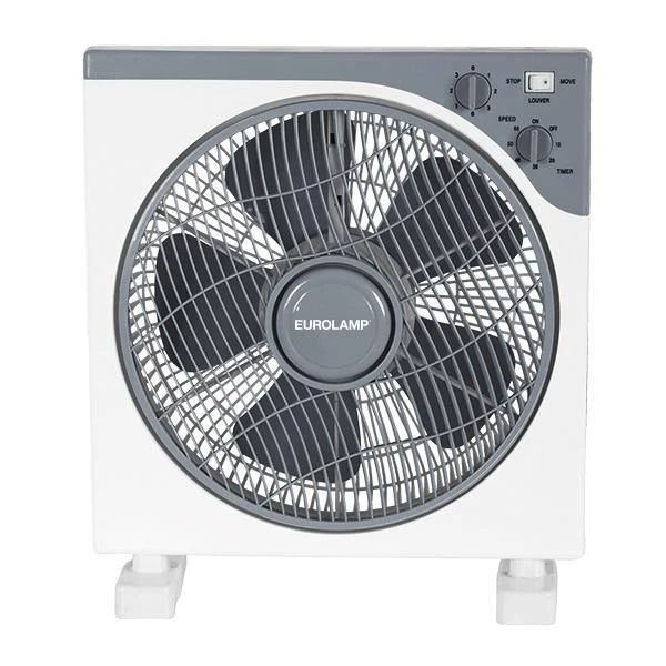 Ανεμιστήρας BOX FAN Επιτραπέζιος 30cm 45watt με 3 ταχύτητες άσπρος -γκρι 300-21000 EUROLAMP