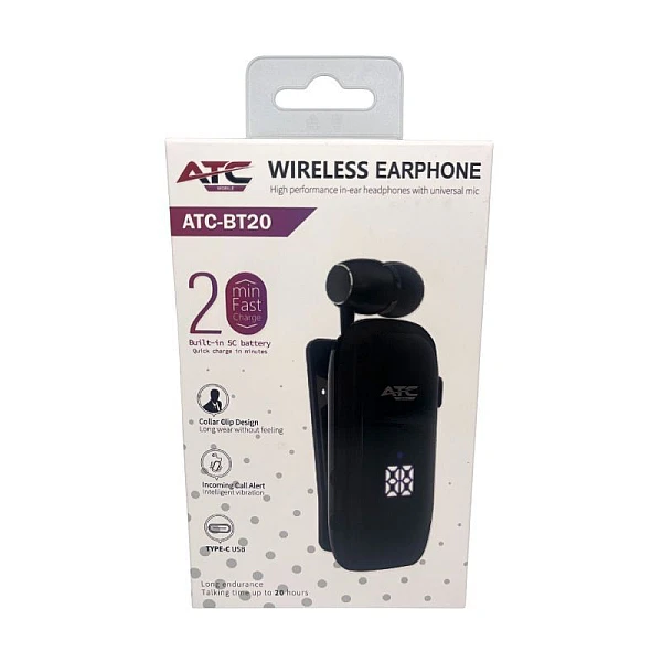 ATC-BT20 Bluetooth Handsfree Ακουστικό Πέτου με Δόνηση V5.4 20.001.0023