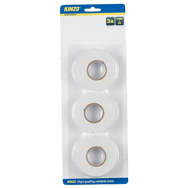 KINZO Σετ 3 Αυτοκόλλητες Ταινίες Διπλής Όψης 2M×18mm 20298