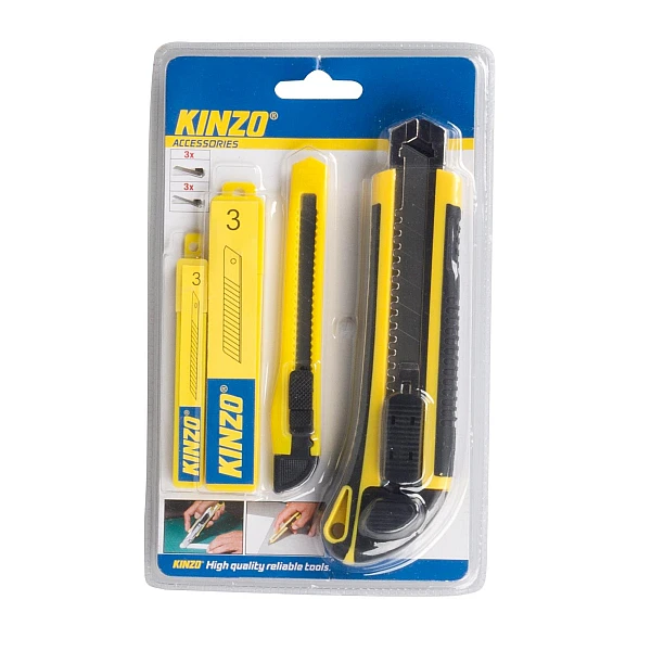 KINZO Σετ 2 Φαλτσέτες 9mm & 18mm με Ανταλλακτικές Λάμες 79384