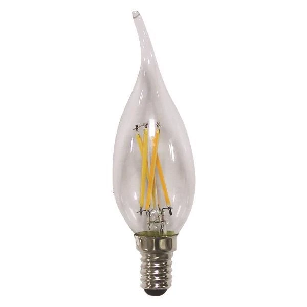 Λαμπτήρας Led E14 F37 φλόγα 4.2Watt Θερμό λευκό 2700K Cross Filament Dimmable  147-78176 Eurolamp