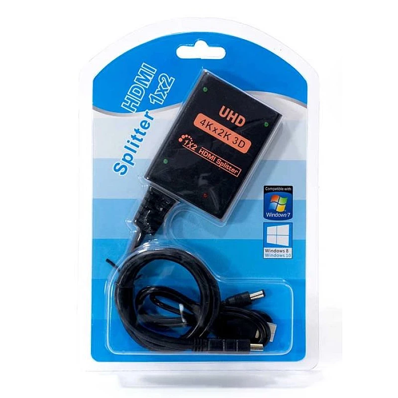 POWERTECH HDMI splitter CAB-H173 1-in σε 2-out 4K/30Hz HDR/HDCP μαύρο