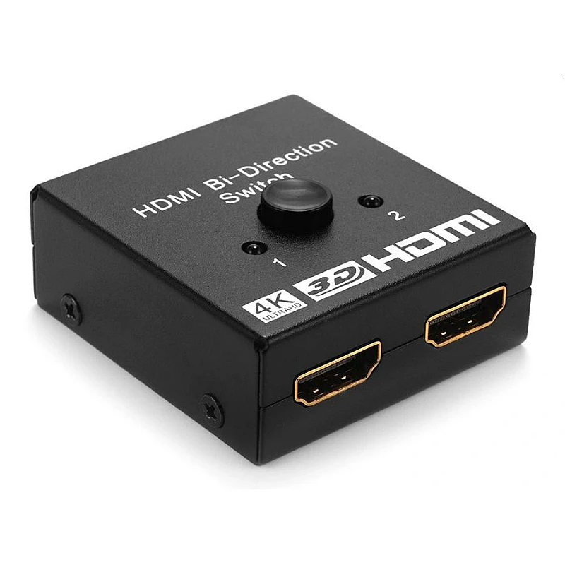 POWERTECH HDMI switch CAB-H112, 2 σε 1, 4K, bidirectional, μαύρο POWERTECH HDMI switch CAB-H112, 2 σε 1, 4K, bidirectional, μαύρο