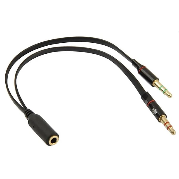POWERTECH καλώδιο 2x 3.5mm σε 3.5mm θηλυκό CAB-J047 0.2m μαύρο