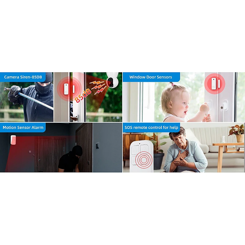 CAMWON WIP-AK013 Σύστημα ασύρματου συναγερμού με κάμερα Tuya WiFI IOT Camera Alarm Kit 4.0Mp