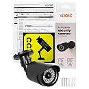Dummy κάμερα ασφαλείας CCTV με LED επιτοίχια με τροφοδοσία 2×AA Μαύρη CD-8/B Virone