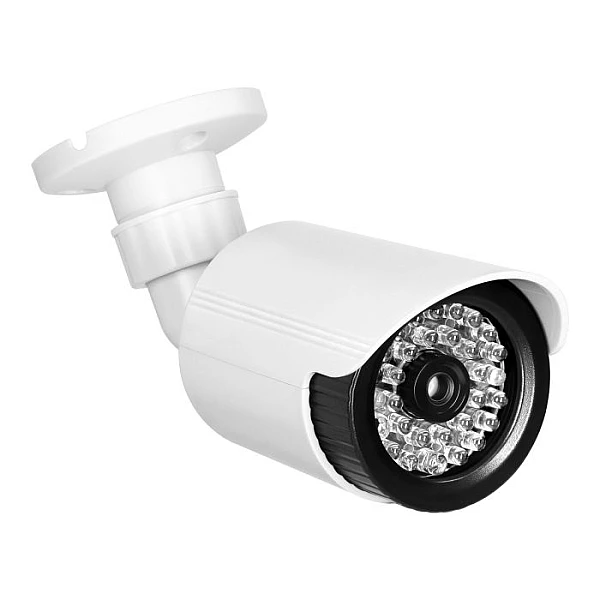 Dummy κάμερα ασφαλείας CCTV με LED επιτοίχια με τροφοδοσία 2×AA Λευκή CD-8/W Virone