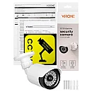 Dummy κάμερα ασφαλείας CCTV με LED επιτοίχια με τροφοδοσία 2×AA Λευκή CD-8/W Virone