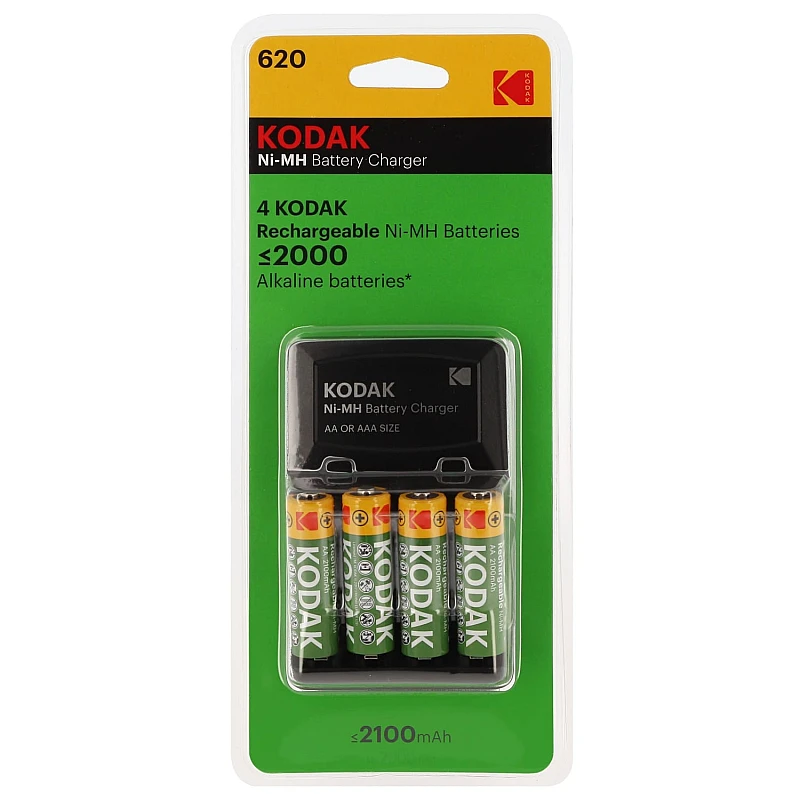Kodak K620E Φορτιστής 4 Μπαταριών Ni-MH Μεγέθους AA/AAA Σετ με 4x AA 2100mAh Kodak K620E Φορτιστής 4 Μπαταριών Ni-MH Μεγέθους AA/AAA Σετ με 4x AA 2100mAh